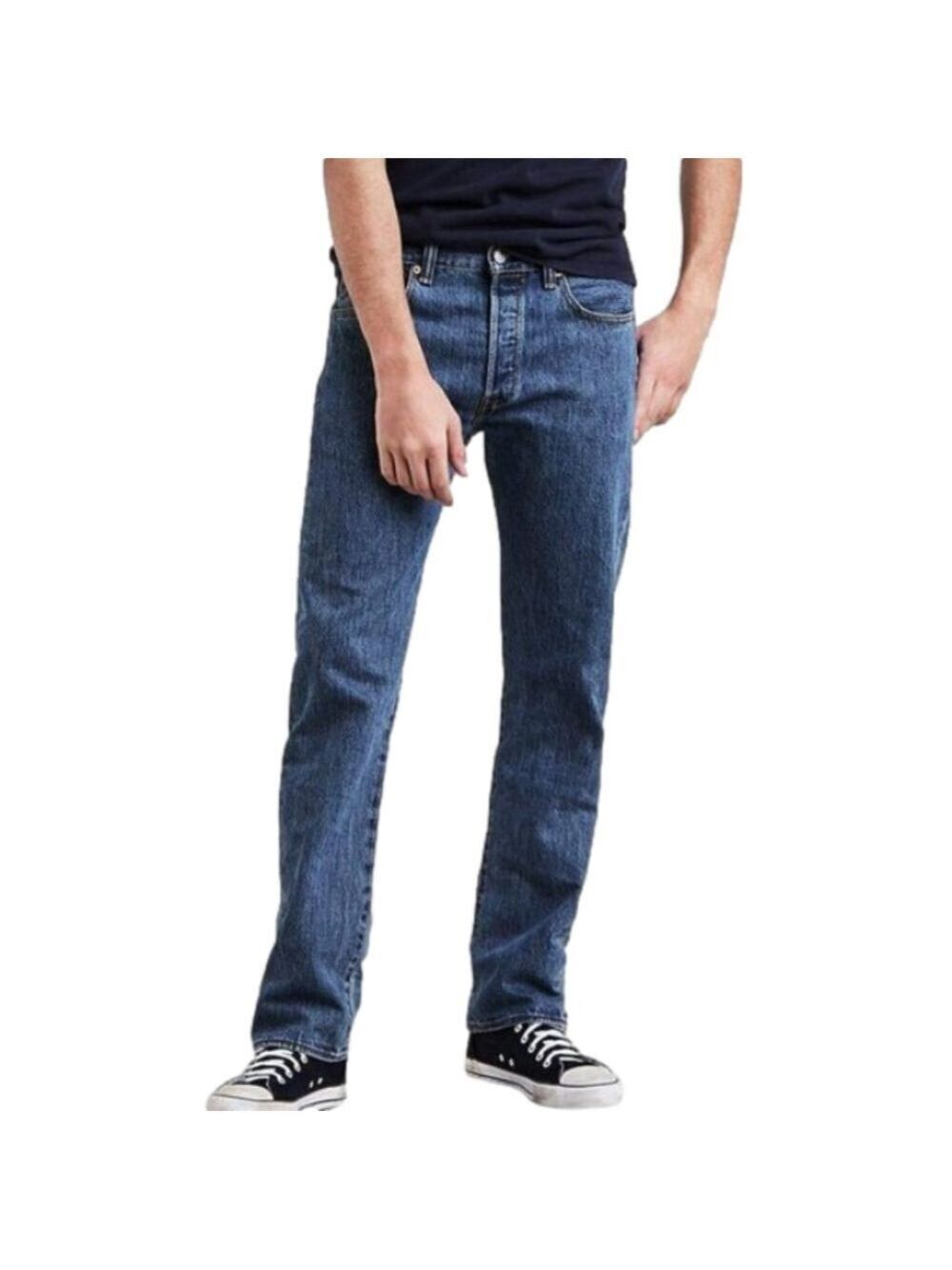 Levi's Men's 501xx Button-Fly Medium Wash Straight Jeans 38 X 34